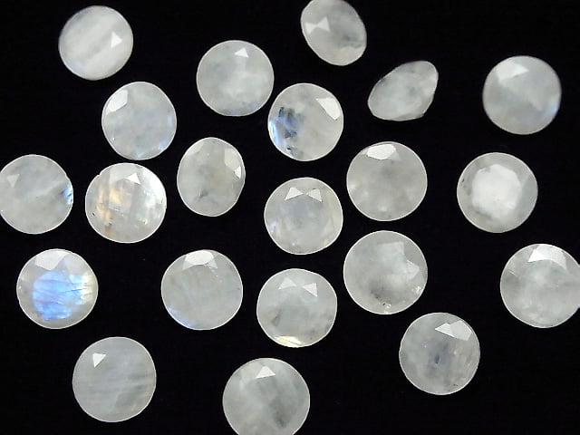 [Video]Rainbow Moonstone AA++ Loose stone Round Faceted 10x10mm 3pcs