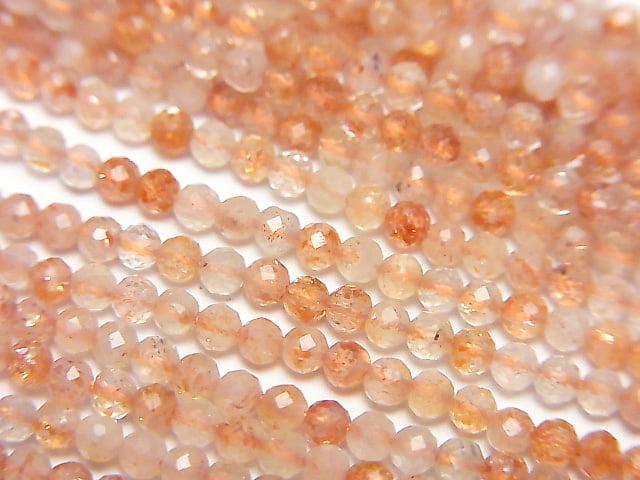 High Quality!  1strand $6.79! Sunstone AA++ Faceted Round 2mm  1strand beads (aprx.15inch/37cm)