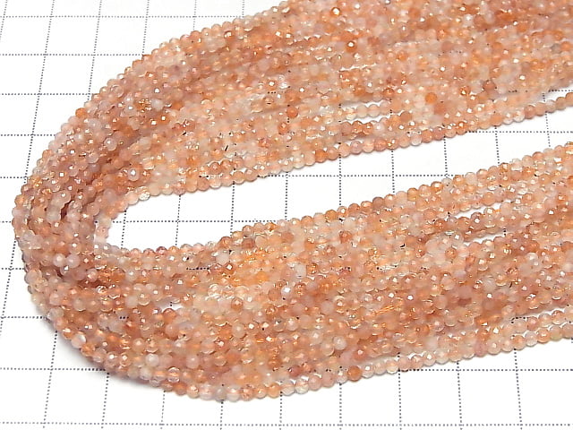 High Quality!  1strand $6.79! Sunstone AA++ Faceted Round 2mm  1strand beads (aprx.15inch/37cm)