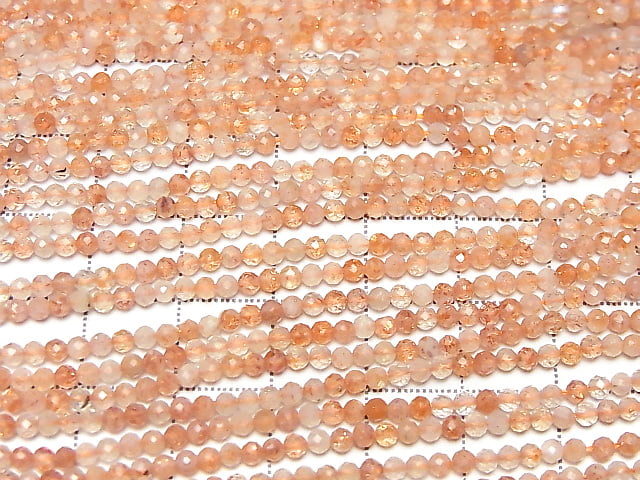 High Quality!  1strand $6.79! Sunstone AA++ Faceted Round 2mm  1strand beads (aprx.15inch/37cm)