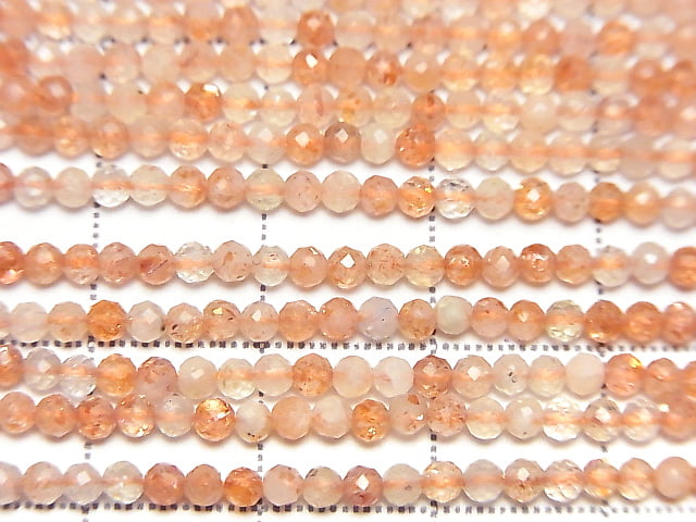 High Quality!  1strand $6.79! Sunstone AA++ Faceted Round 2mm  1strand beads (aprx.15inch/37cm)