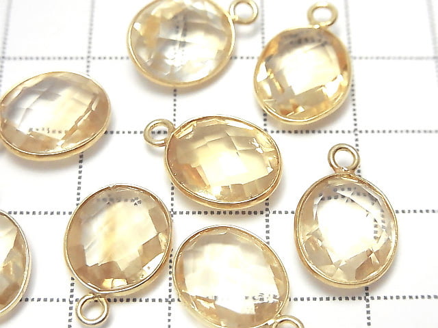 [Video] High Quality Citrine AAA Bezel Setting Faceted Oval 13x11 [One Side ] 18KGP 2pcs $9.79