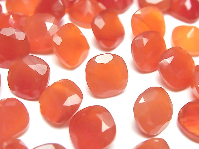 [Video]High Quality Carnelian AAA Loose stone Square Faceted 10x10mm 2pcs