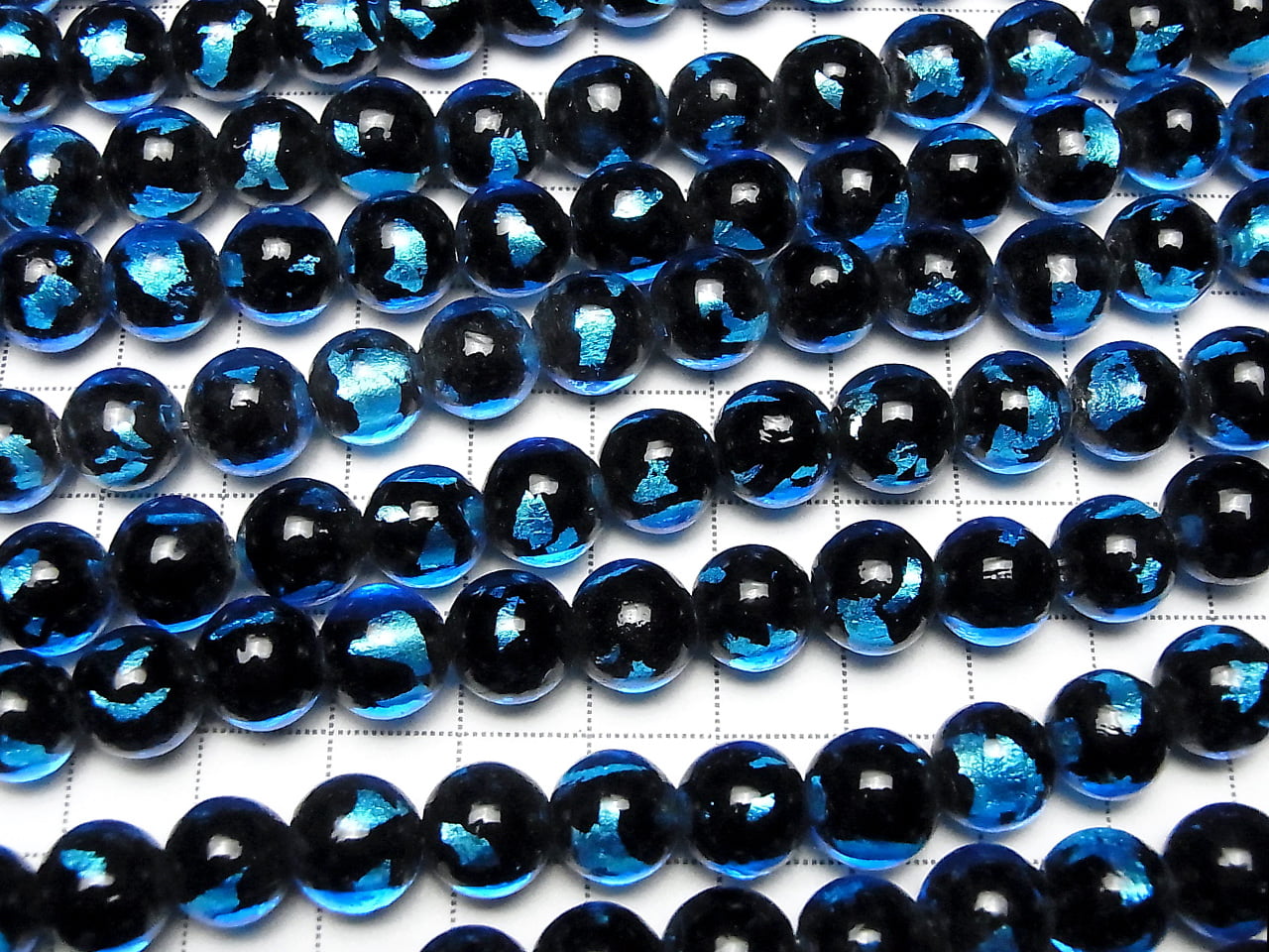 [Video] Lampwork Beads Round 10mm [Light Blue] half or 1strand beads (aprx.15inch/36cm)