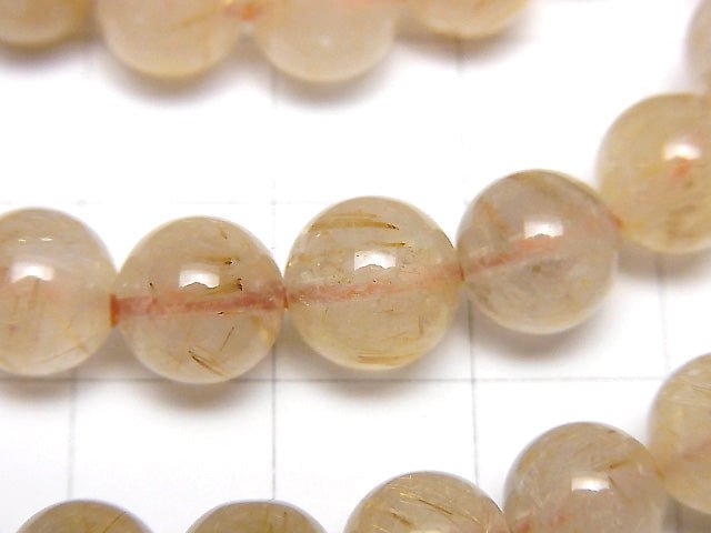 [Video]Rutilated Quartz AA++ Round 8mm Bracelet