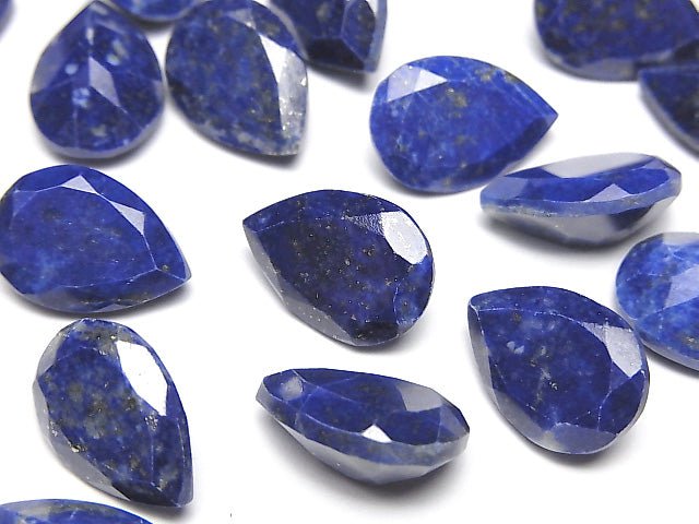 [Video]Lapislazuli AA++ Loose stone Pear shape Faceted 14x10mm 2pcs