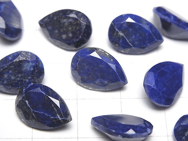 [Video]Lapislazuli AA++ Loose stone Pear shape Faceted 14x10mm 2pcs