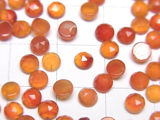 [Video]Carnelian AAA Round Rose Cut 4x4mm 10pcs