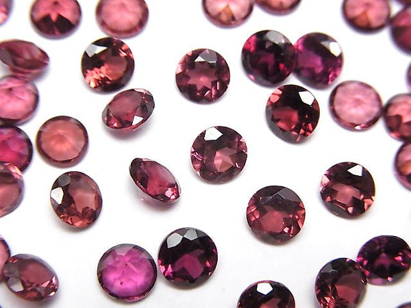 [Video]High Quality Pink Garnet AAA Loose stone Round Faceted 5x5mm 5pcs