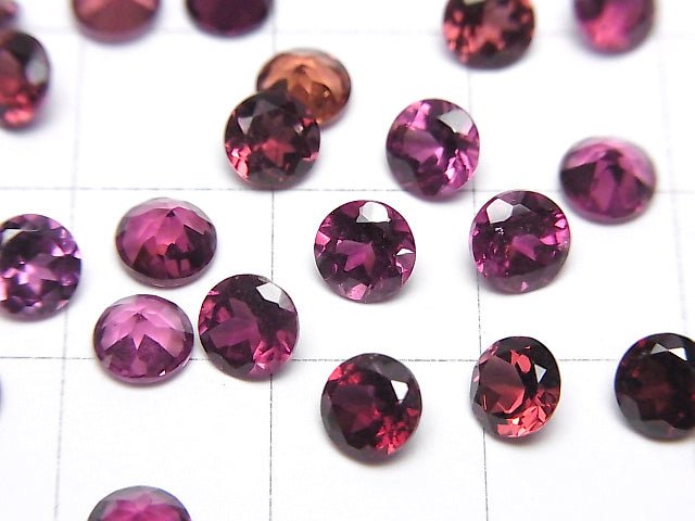 [Video]High Quality Pink Garnet AAA Loose stone Round Faceted 5x5mm 5pcs