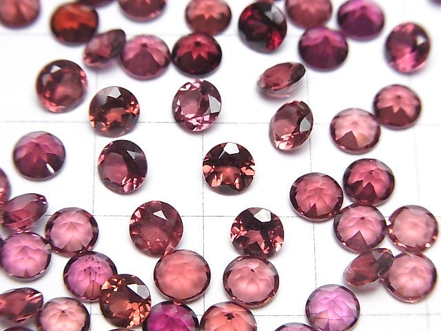 [Video]High Quality Pink Garnet AAA Loose stone Round Faceted 5x5mm 5pcs