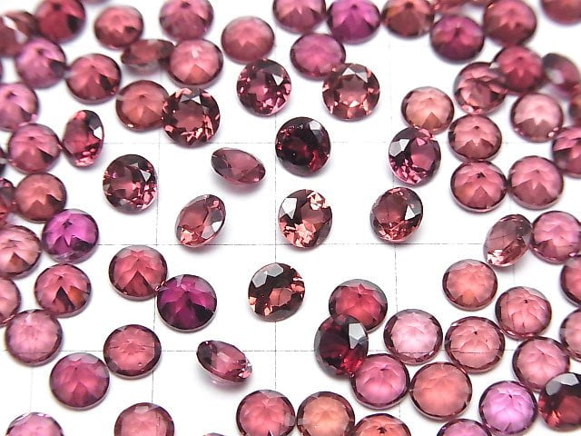 [Video]High Quality Pink Garnet AAA Loose stone Round Faceted 5x5mm 5pcs