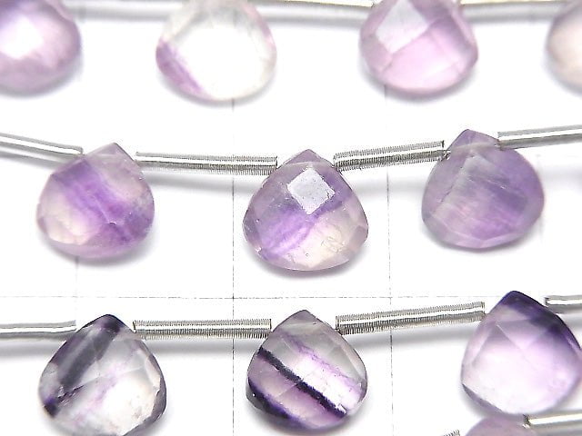 [Video] Purple Fluorite AA++ Chestnut Faceted Briolette 8x8mm 1strand (13pcs)