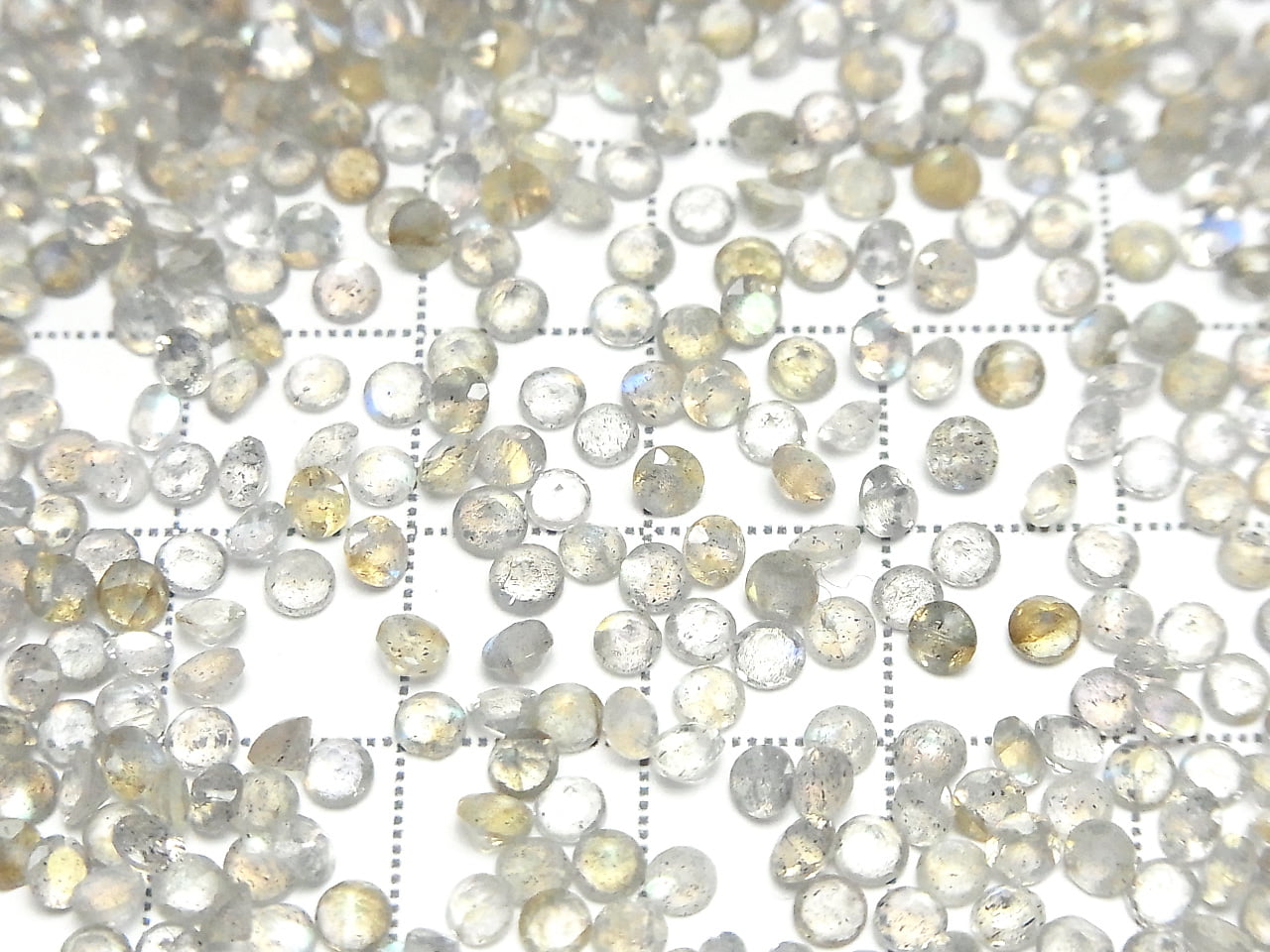 [影片]優質拉長石 AAA- 裸石 圓形刻面 3x3mm 10顆