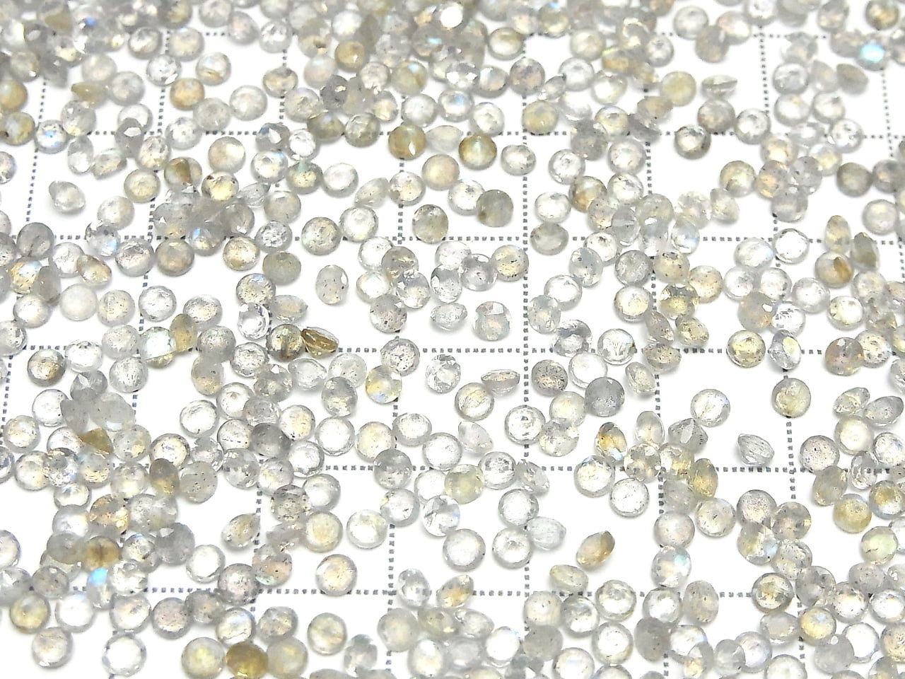 [影片]優質拉長石 AAA- 裸石 圓形刻面 3x3mm 10顆