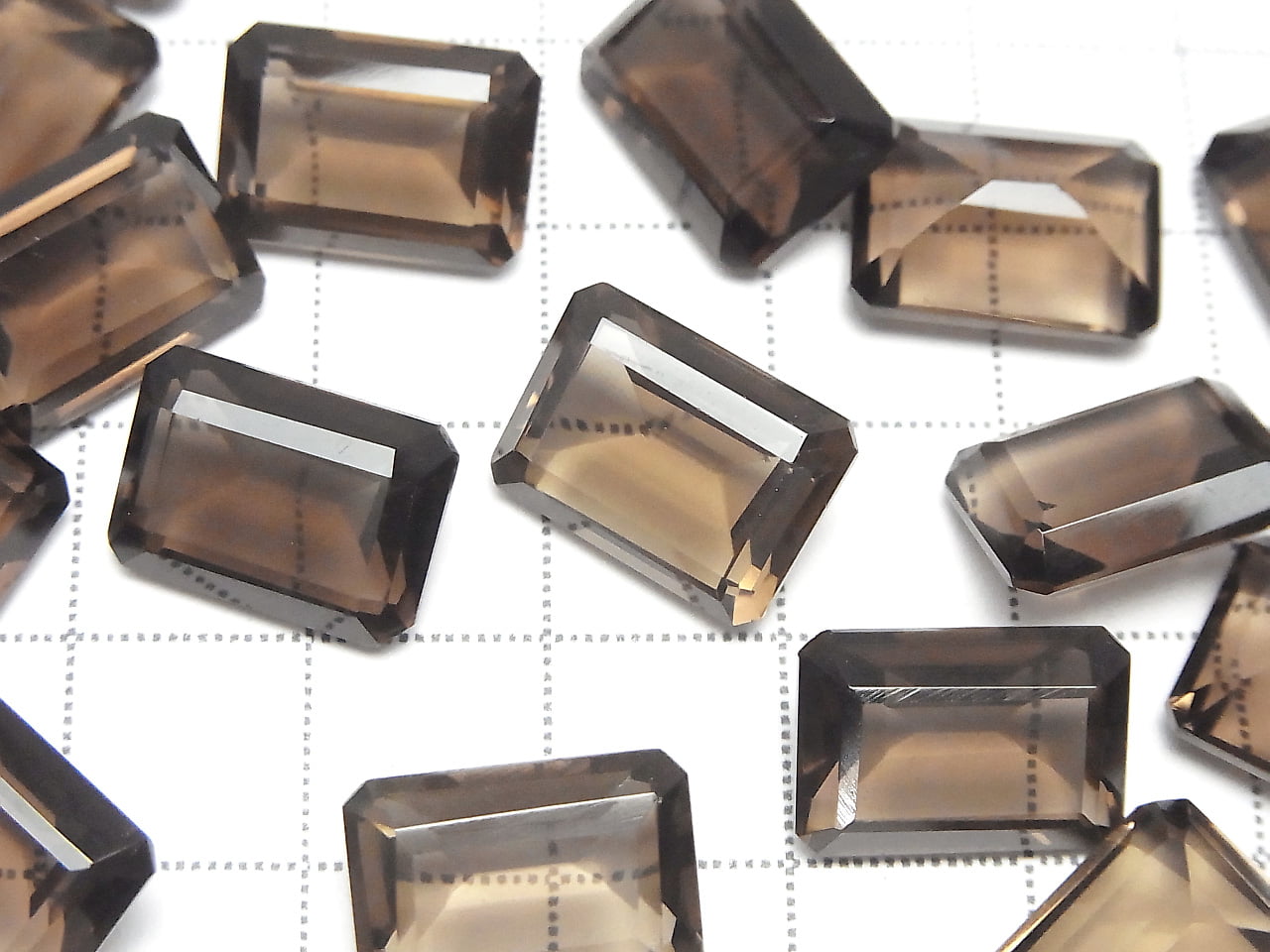 [影片]高品質茶晶 AAA 裸石 長方形刻面 14x10mm 2顆