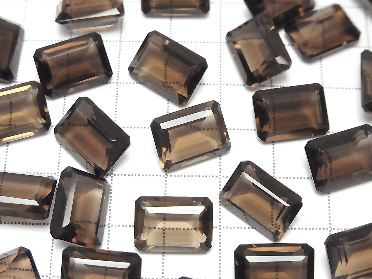 [影片]高品質茶晶 AAA 裸石 長方形刻面 14x10mm 2顆