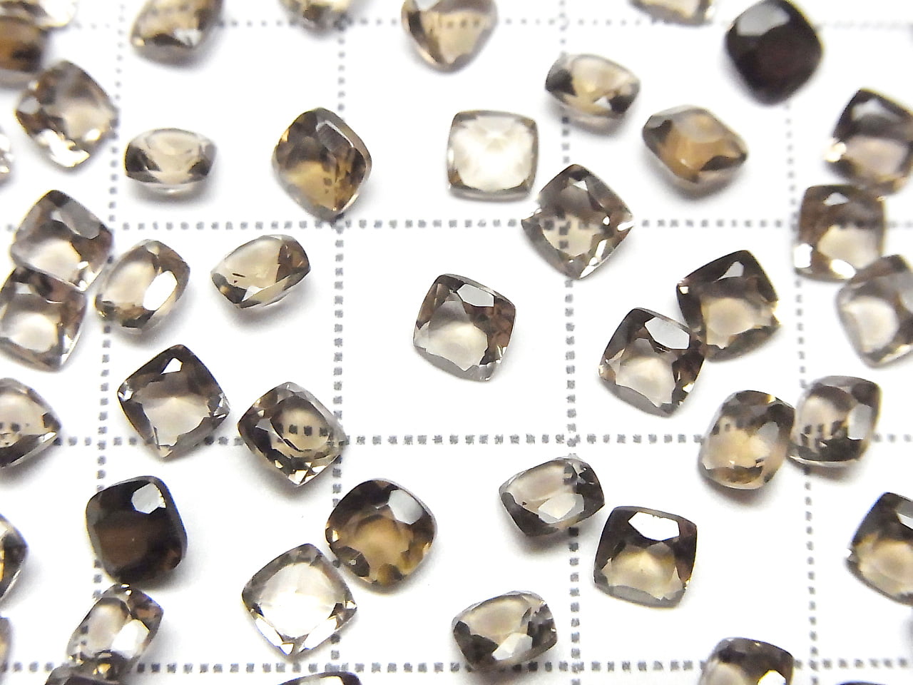 [影片]高品質煙石英 AAA 裸石方形刻面 4x4mm 10 顆