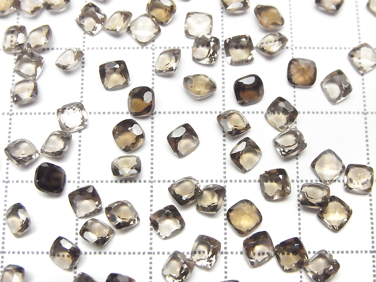[Video]High Quality Smoky Quartz AAA Loose stone Square Faceted 4x4mm 10pcs