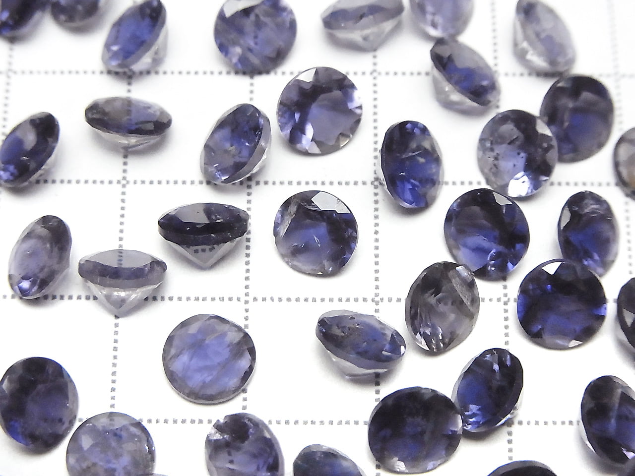 [Vidéo] Iolite de haute qualité AAA non percée ronde à facettes 7x7mm 2pcs