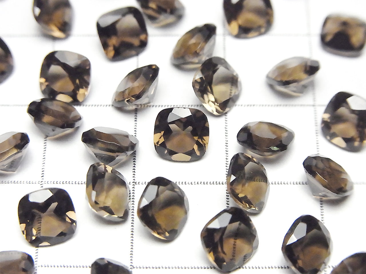 Hochwertiger rauchiger Quarz AAA loser Stein quadratisch facettiert 6x6mm 5 Stück