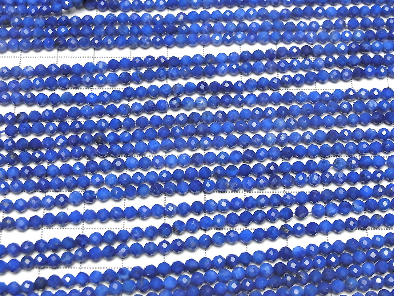 Haute Qualité ! Lapis-lazuli AA++ facetté rond 3 mm 1 fil de perles (env. 37 cm)