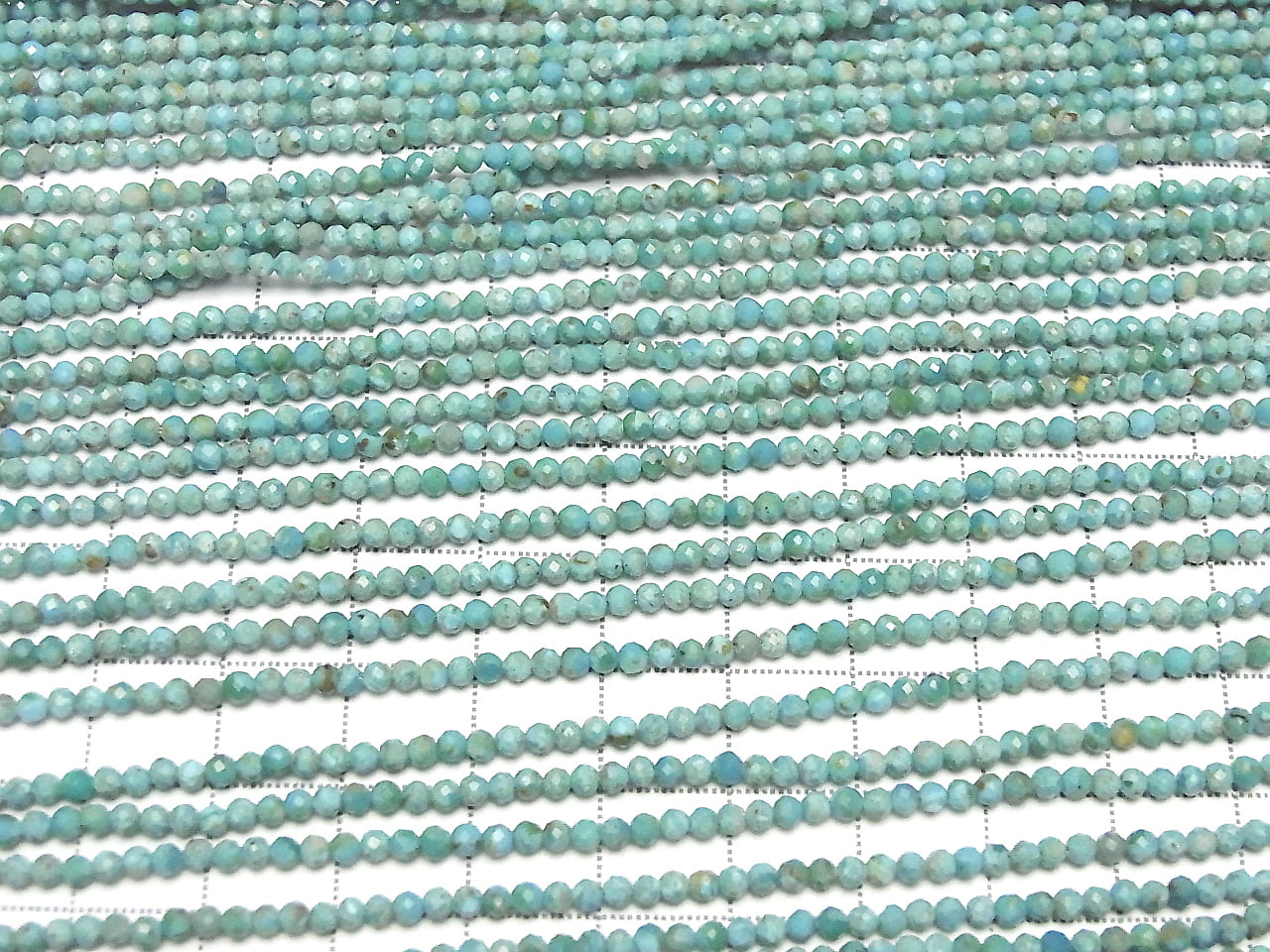 AA+級綠松石刻面圓珠 2mm 一串 (約15英吋/37公分長) 高品質!