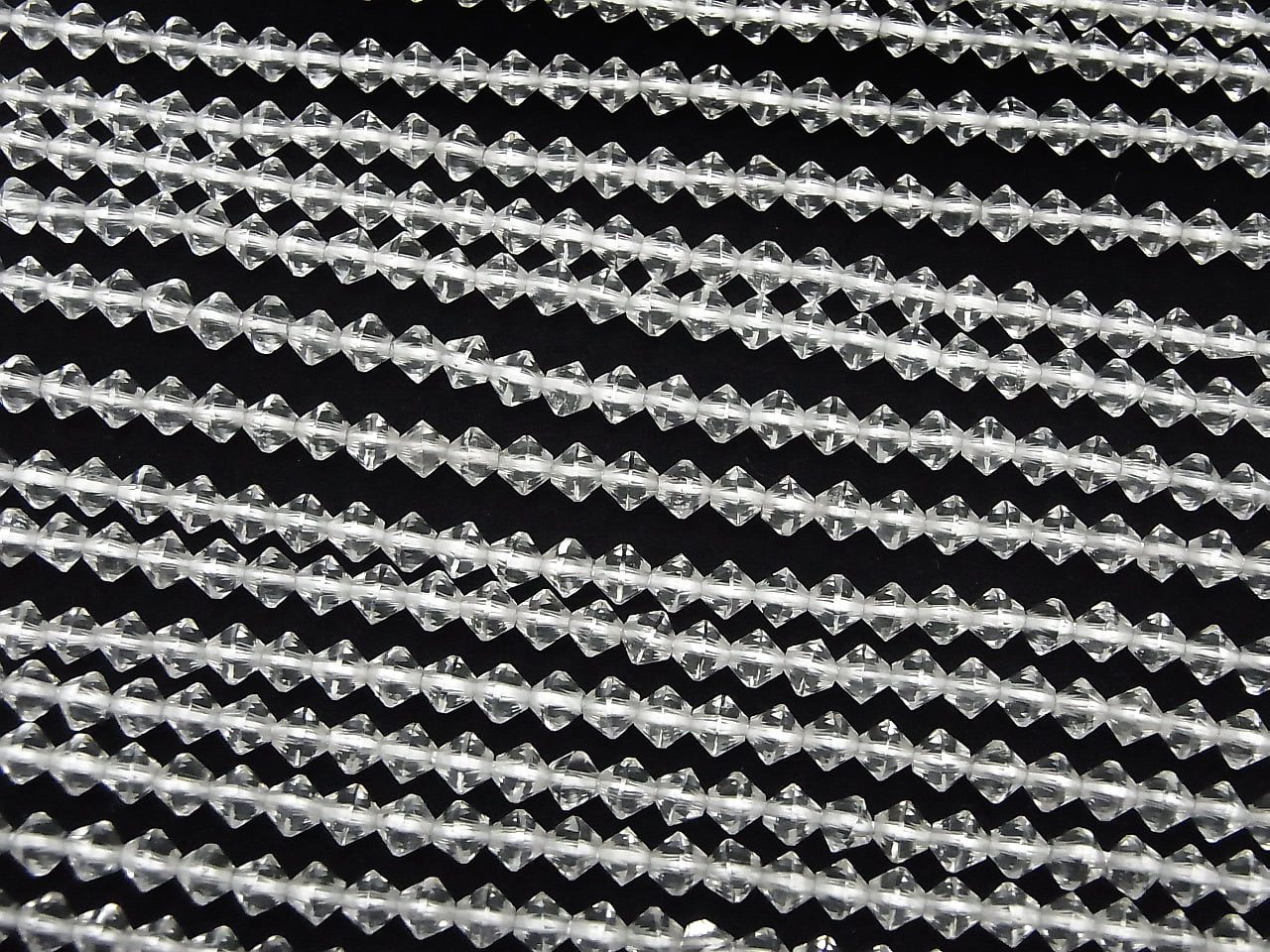 High Quality! Crystal Quartz AAA- Abacus Round Cut 4x4x3mm 1strand beads (aprx.15inch / 38cm)