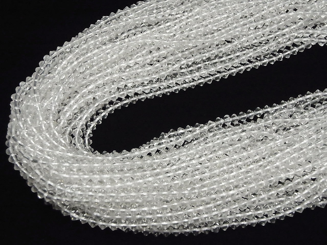 High Quality! Crystal Quartz AAA- Abacus Round Cut 4x4x3mm 1strand beads (aprx.15inch / 38cm)