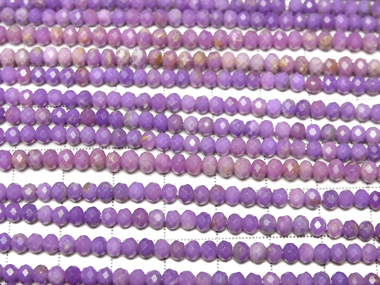 高品質！磷葉石 AA+ 刻面鈕扣扁圓珠 4x4x3mm 一串（約15英吋 / 37公分）