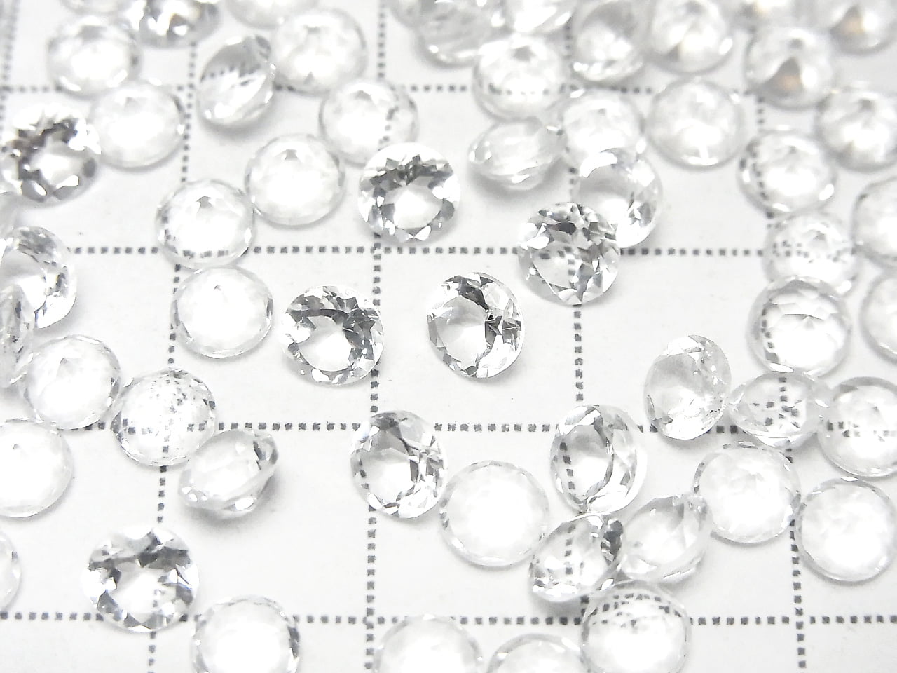 高品質水晶石英 AAA 散珠 圓形刻面 5x5mm 10顆