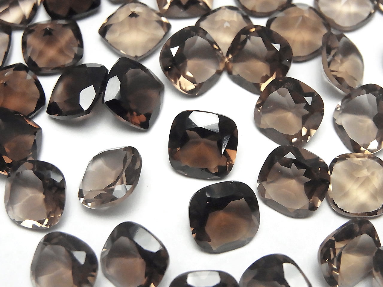 高品質煙水晶 AAA 級裸石 方形刻面 10x10mm 3顆