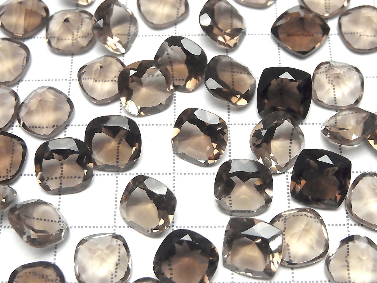 高品質煙水晶 AAA 級裸石 方形刻面 10x10mm 3顆