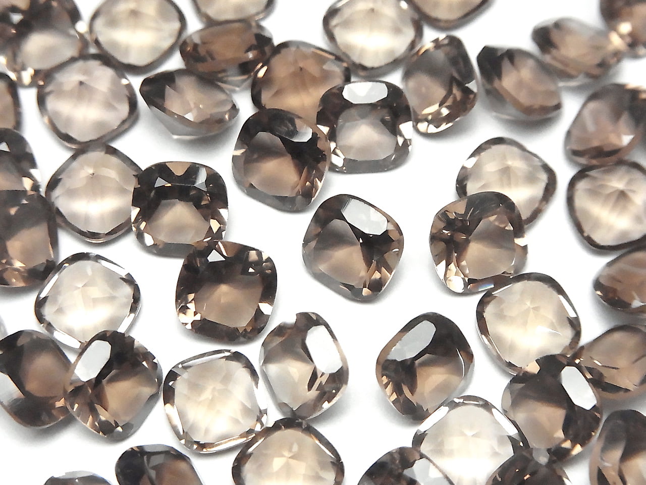 高品質煙水晶 AAA 級裸石方形刻面 8x8mm 5顆