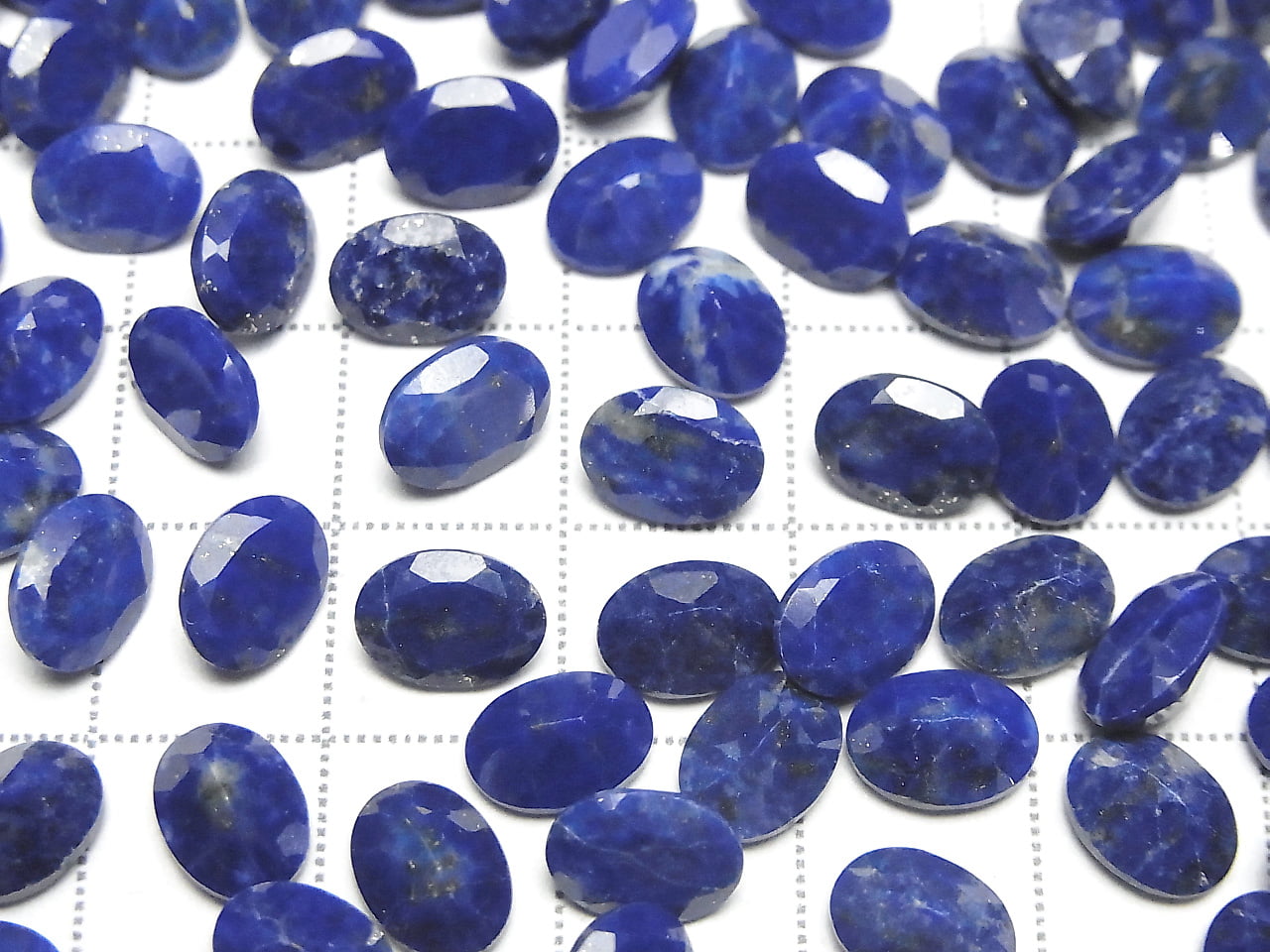 青金石 AA++ 橢圓刻面裸石 8x6mm 5顆