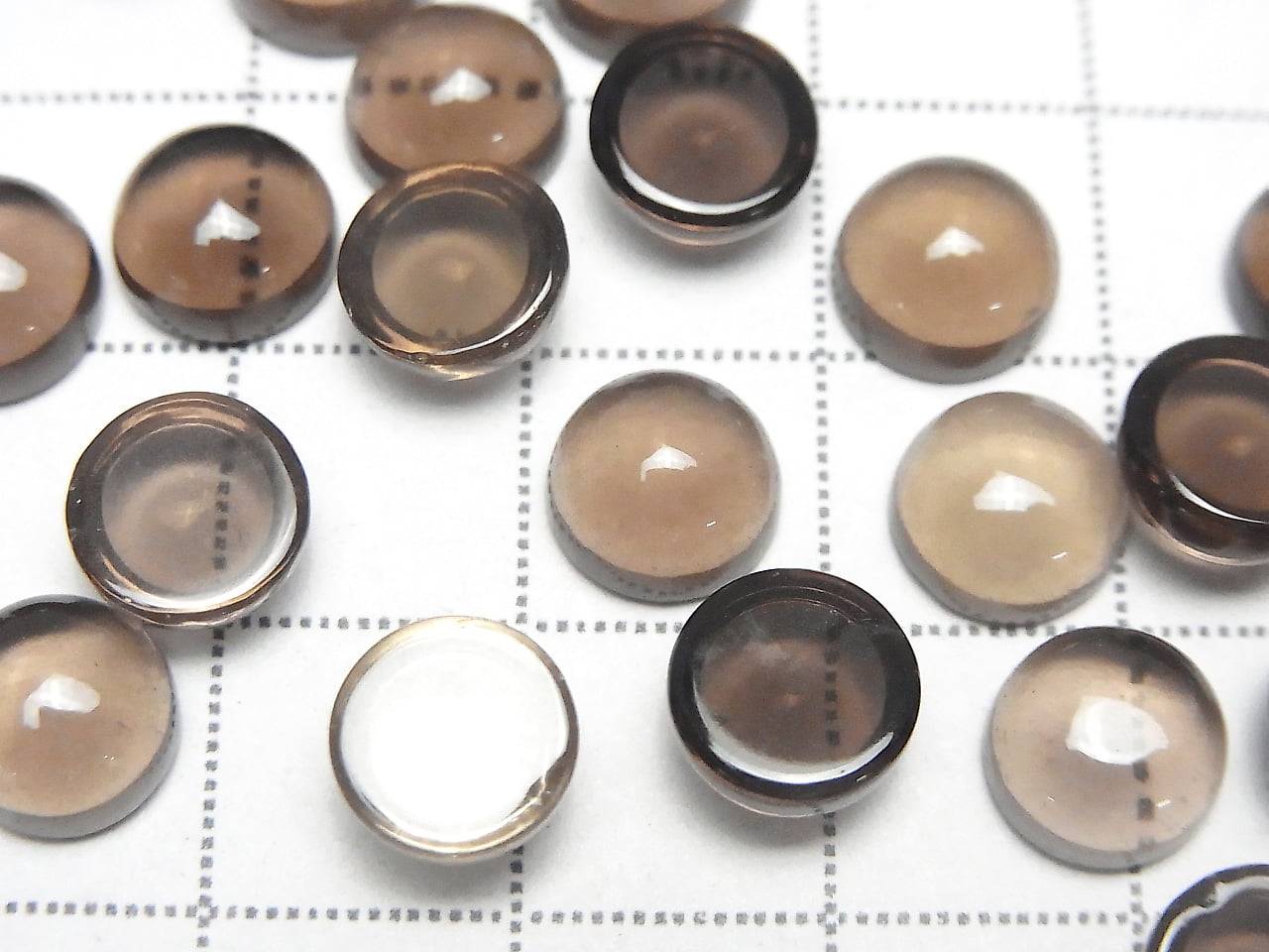 高品質茶晶AAA圓形素面蛋面8x8mm 5顆裝
