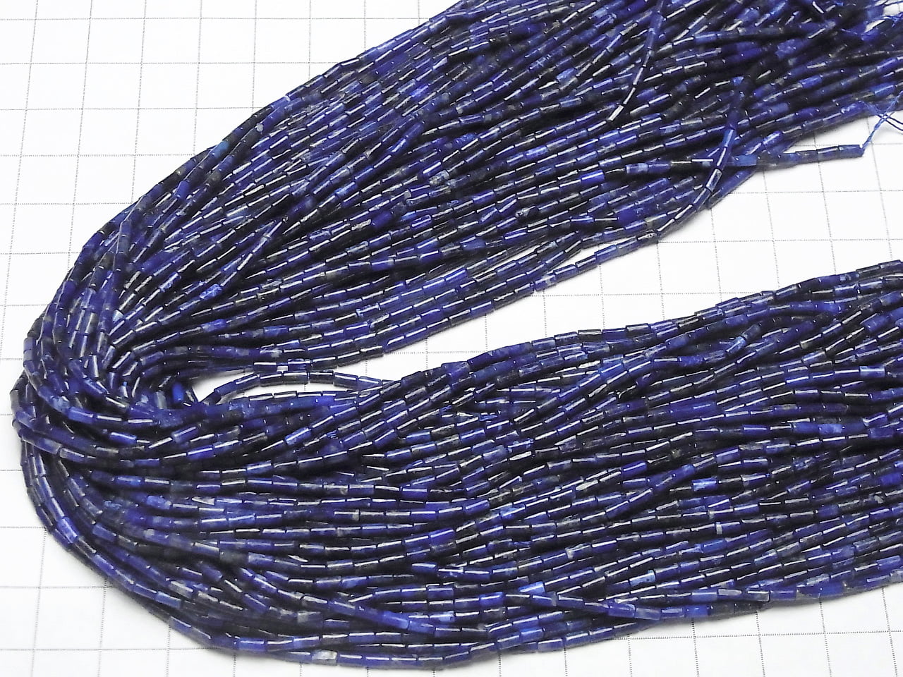 青金石 AA++ 管珠 4x2x2mm 1串 (約 15英吋/36公分)
