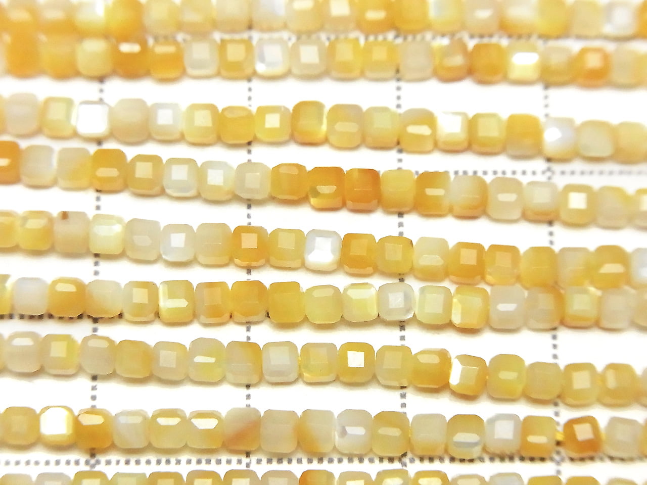 High Quality! Yellow Shell AAA Cube Shape 2x2x2mm 1strand beads (aprx.15inch/38cm)