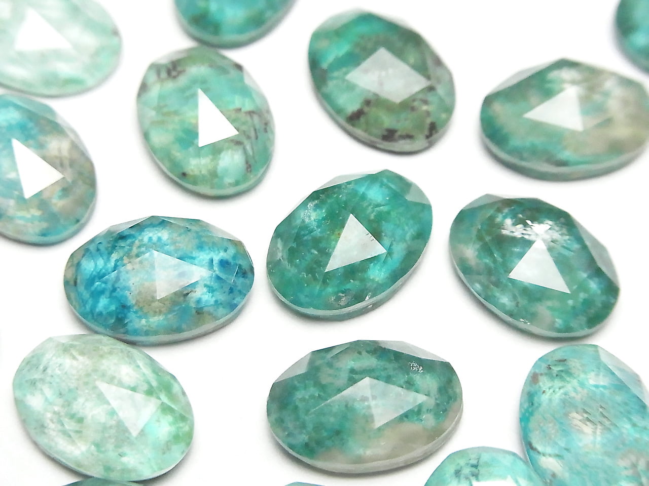 Chrysokoll x Kristall AAA Oval Rosen Schliff 14x10mm 2Stücke