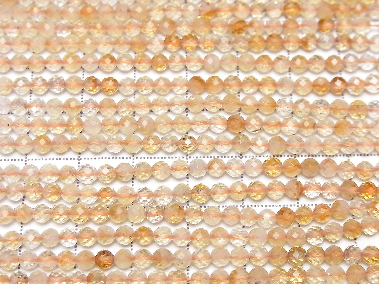 Hochwertig! Bicolor Citrin AA+ Facettierte Rund 3mm 1Strang Perlen (ca. 15 Zoll/38 cm)