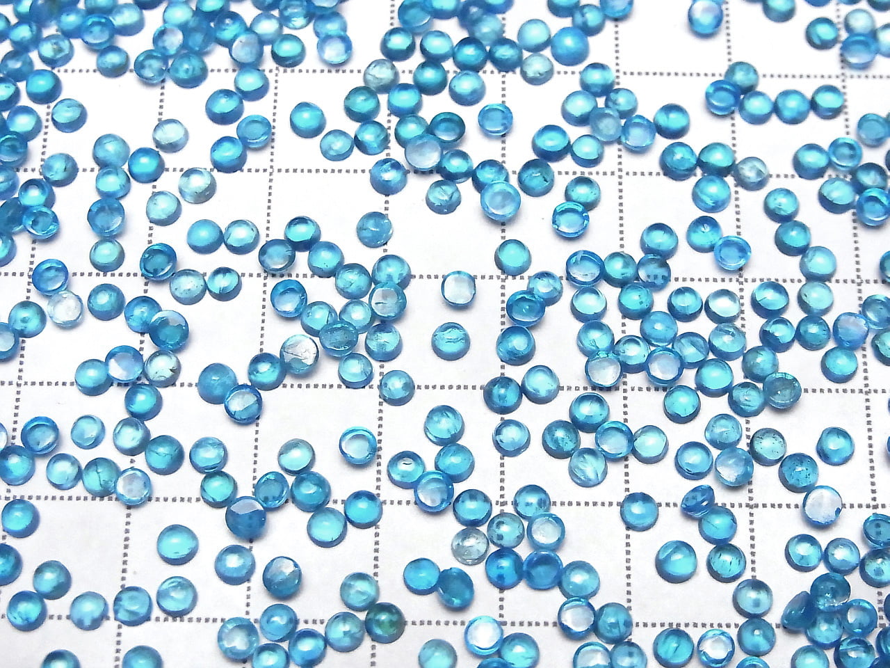 Hochwertiger Neonblauer Apatit AA++ Rund Cabochon 3x3mm 5Stück