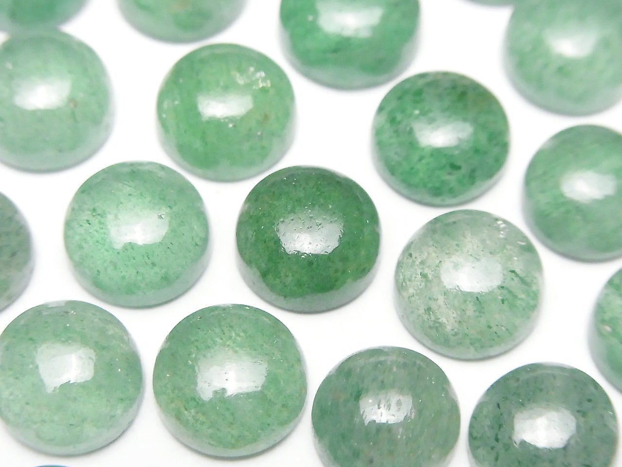 Green Aventurine AAA- Round Cabochon 10x10mm 3pcs