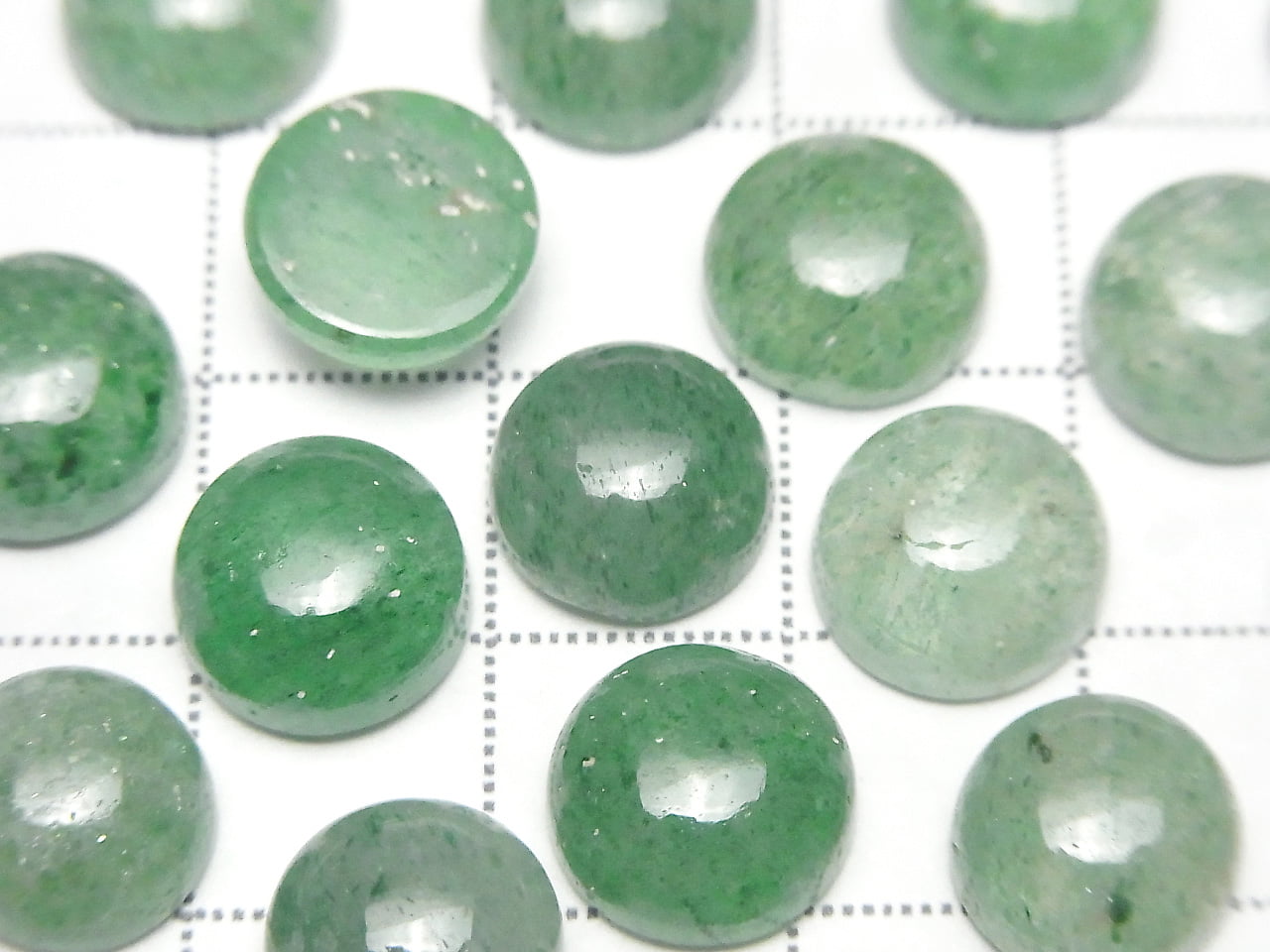 Green Aventurine AAA- Round Cabochon 10x10mm 3pcs
