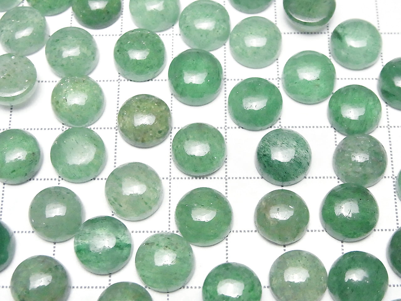 Green Aventurine AAA- Round Cabochon 10x10mm 3pcs