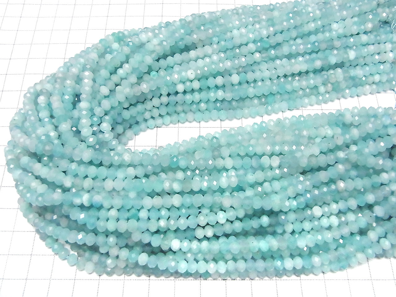 High Quality! Amazonite Silica AA+ Faceted Button Rondelle 5x5x3.5mm 1strand beads (aprx.15inch/37cm)