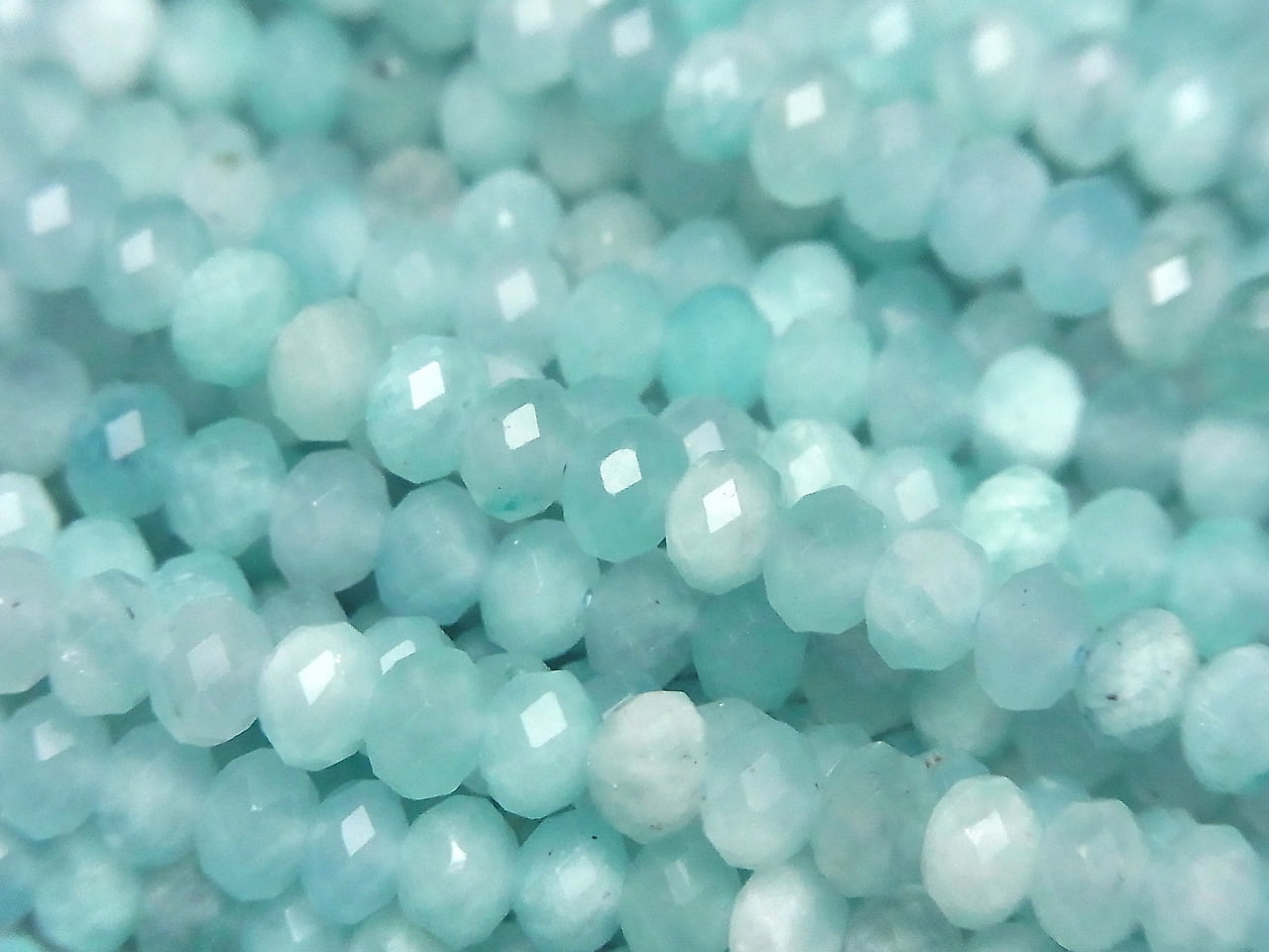 High Quality! Amazonite Silica AA+ Faceted Button Rondelle 5x5x3.5mm 1strand beads (aprx.15inch/37cm)