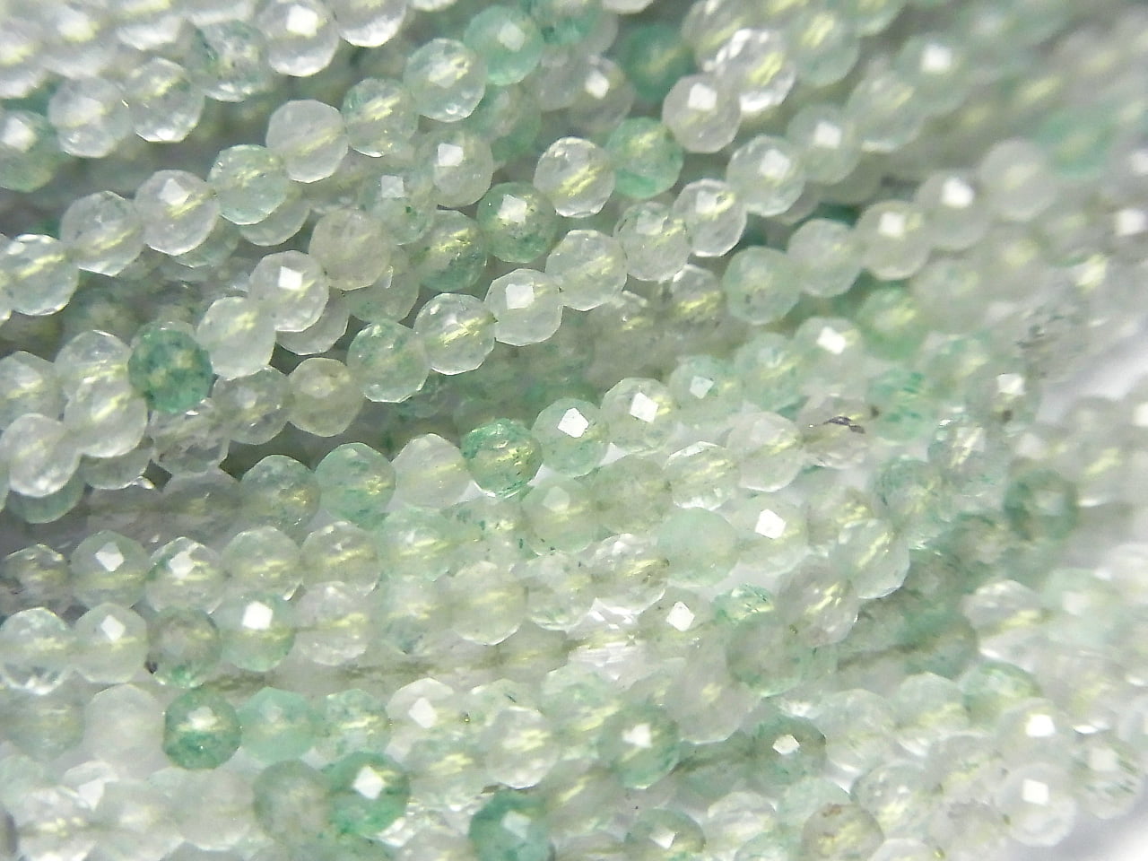 High Quality! Green Aventurine Faceted Round 2mm Necklace