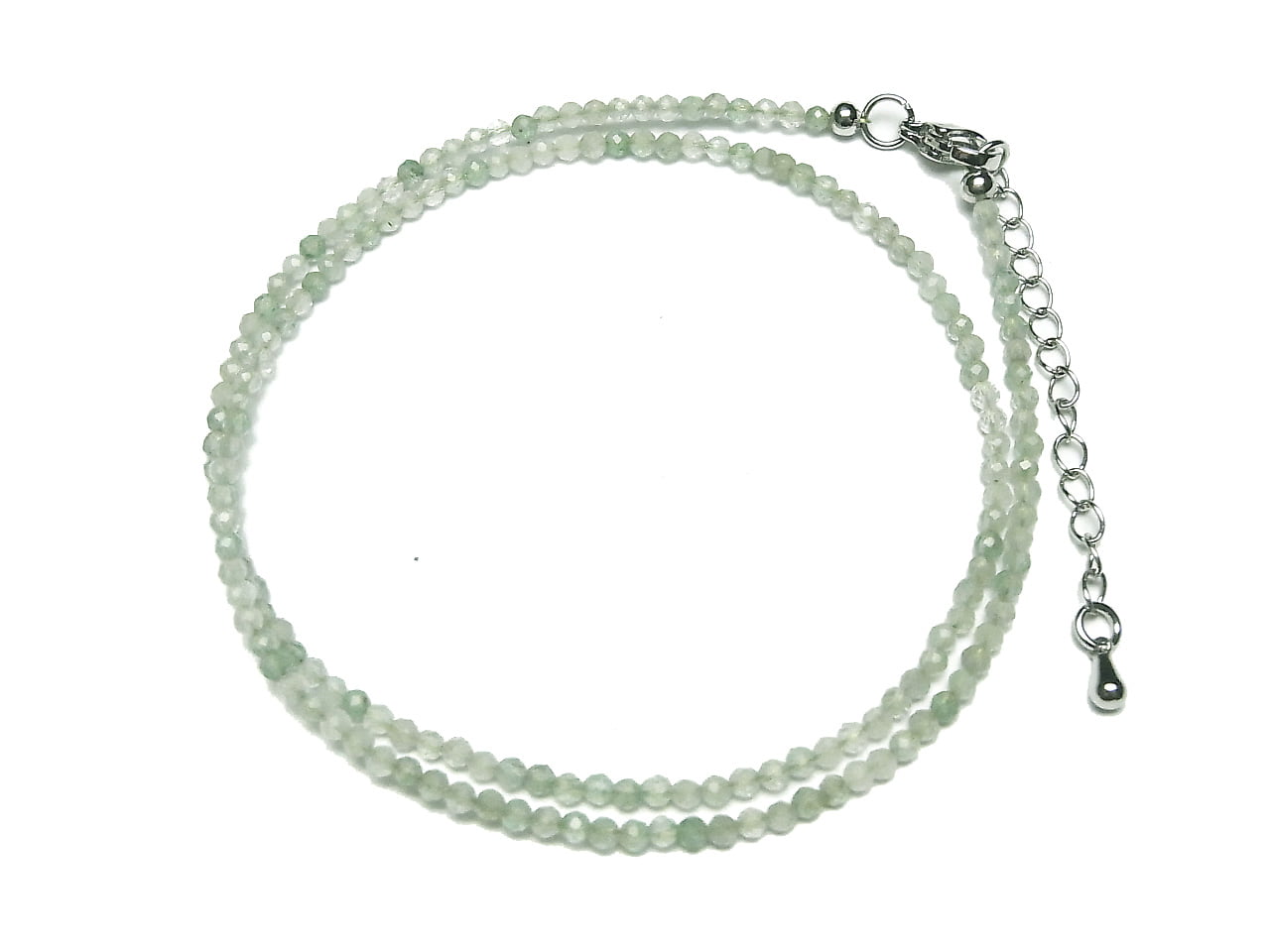 High Quality! Green Aventurine Faceted Round 2mm Necklace