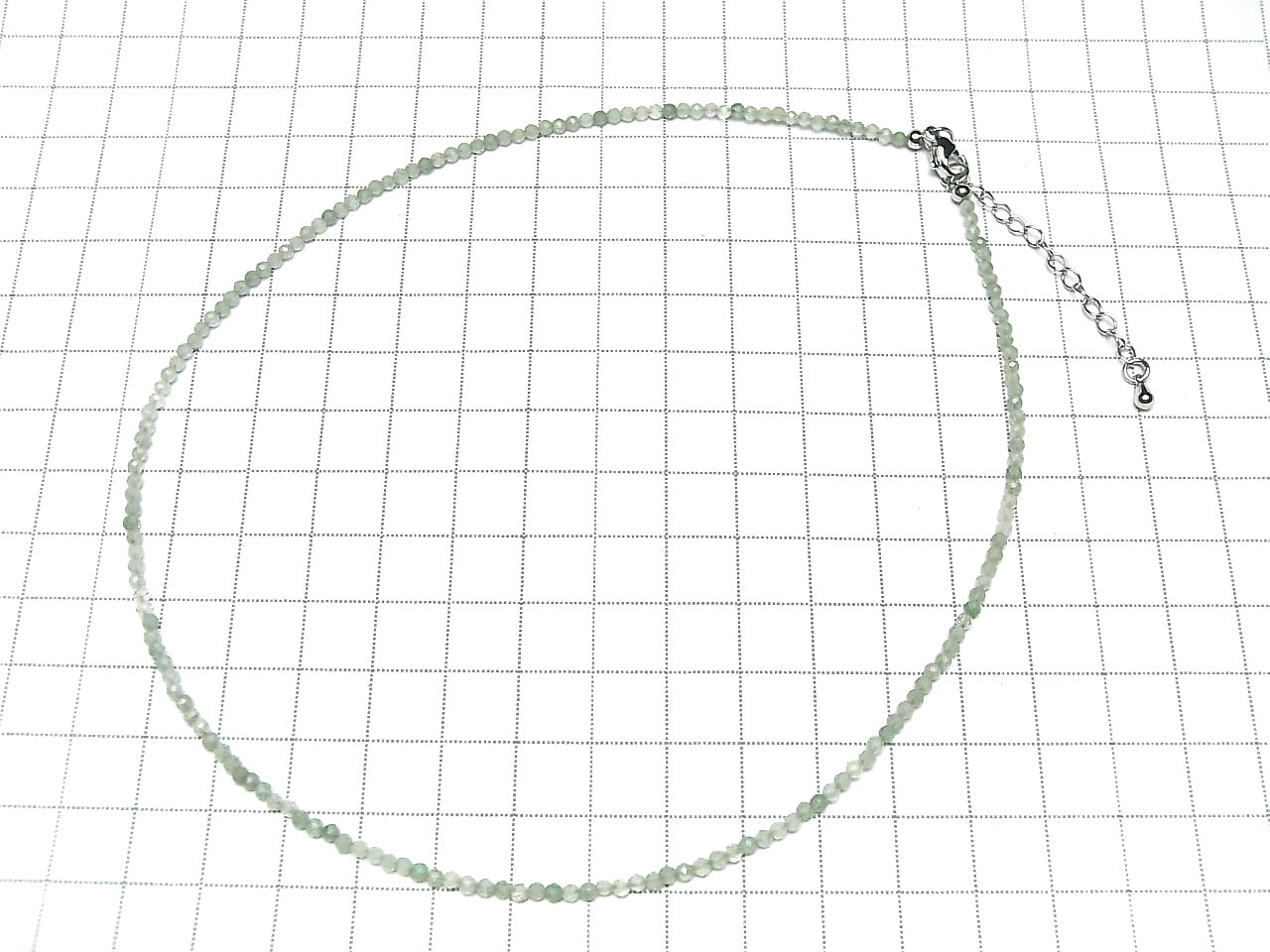 High Quality! Green Aventurine Faceted Round 2mm Necklace