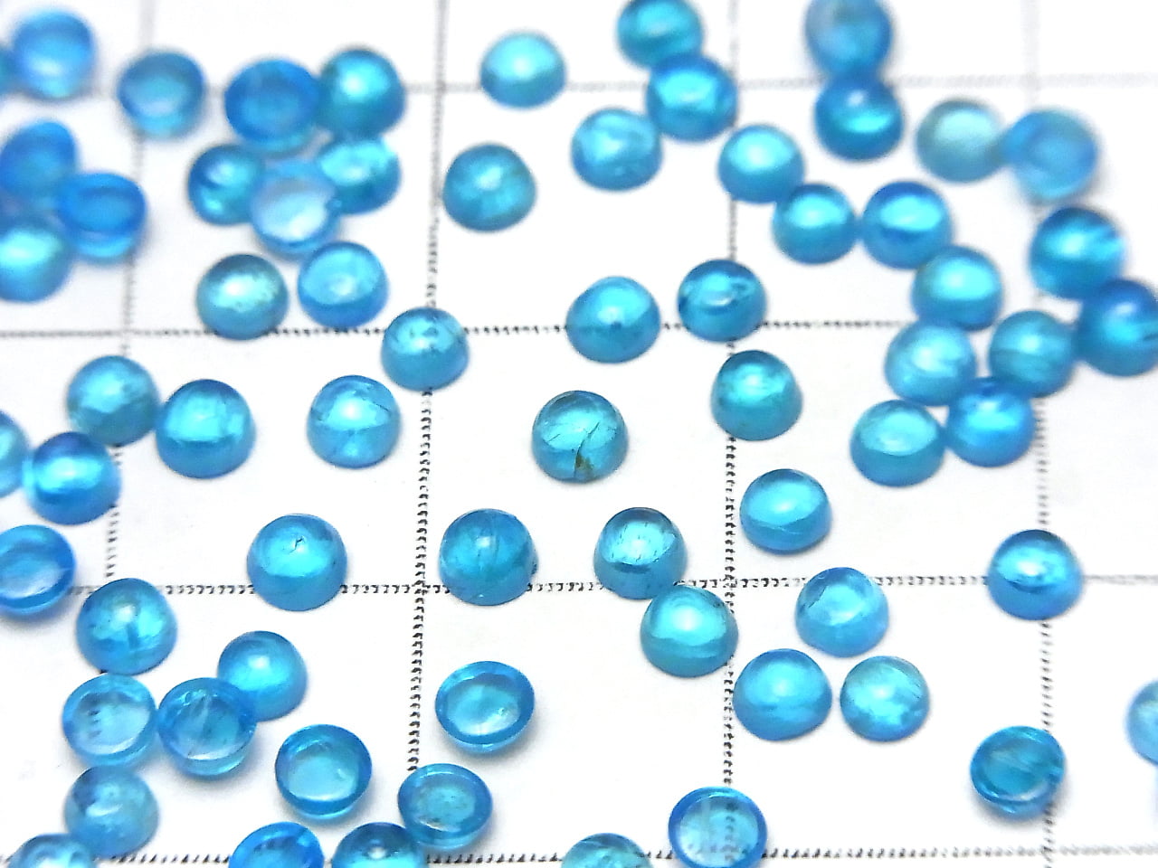 High Quality Neon Blue Apatite AA++ Round Cabochon 3x3mm 5pcs